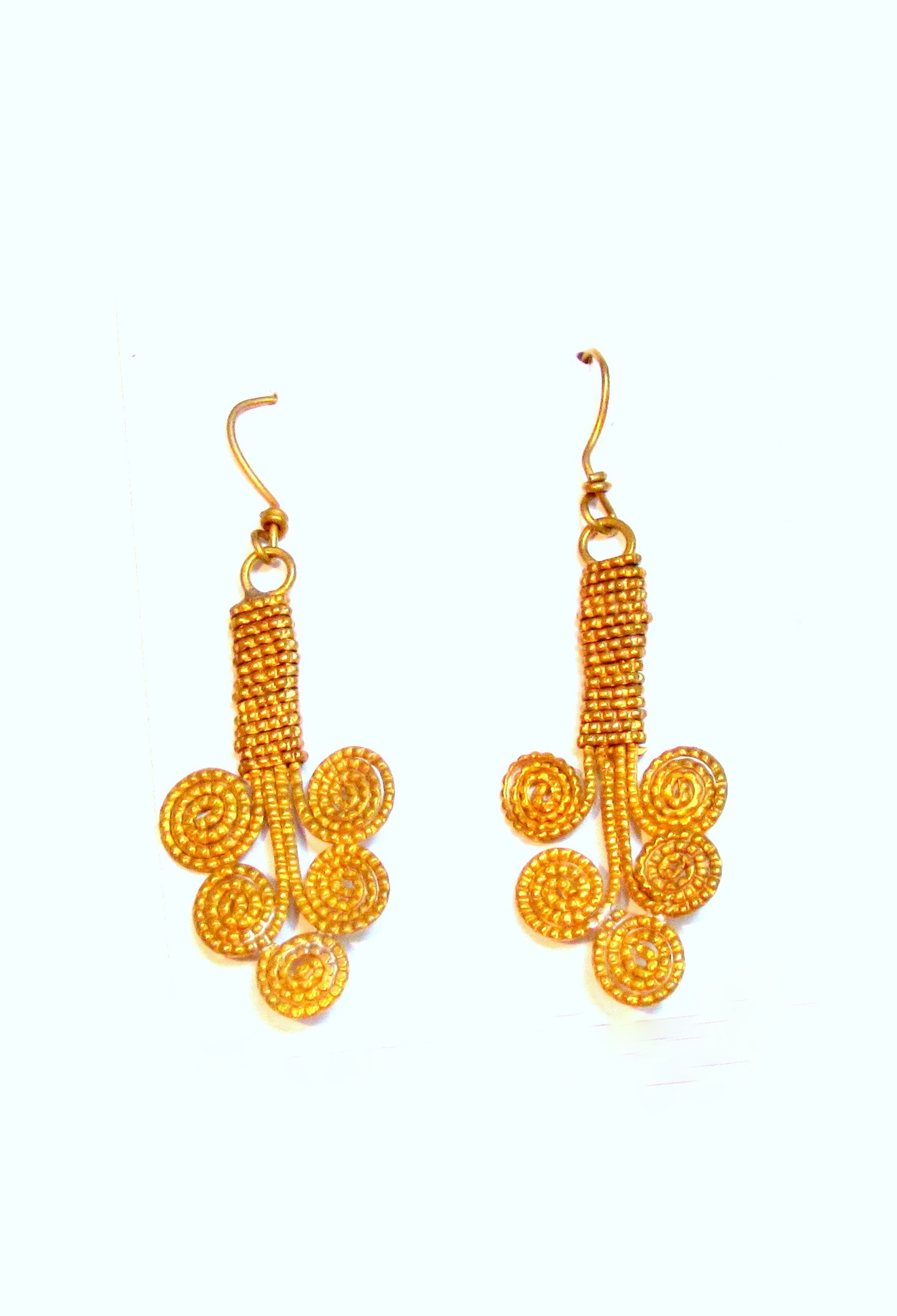 Coiled Gold Dokra Earrings